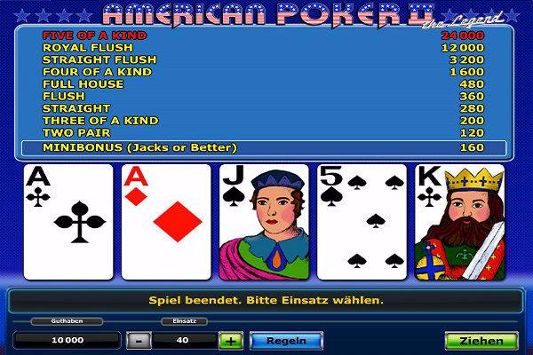 American Poker 2 Bonus
